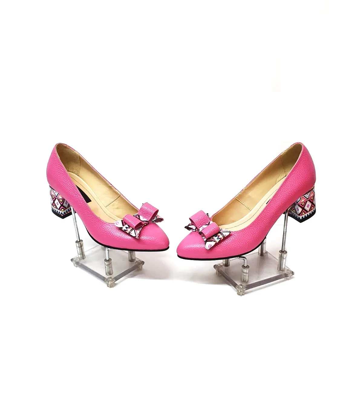 Catinca Shoes A12 RBTR pantofi dama roz piele bizonat
