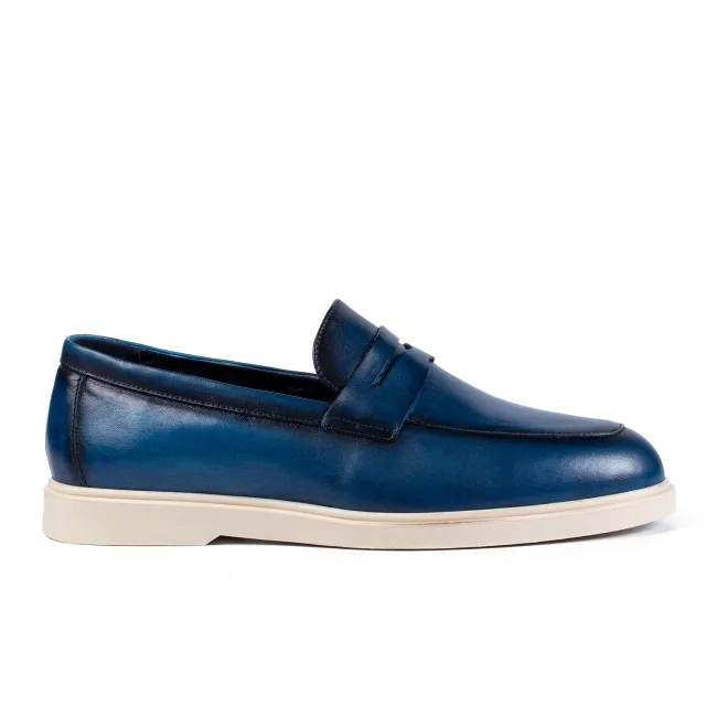 Lucas Shoes Ezra mocasini bărbați azzuro piele