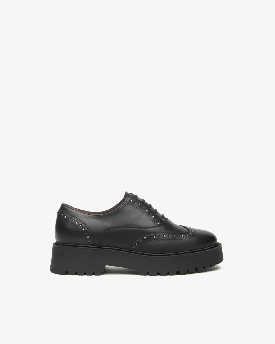 NeroGiardini pantofi dama piele cu siret oxford