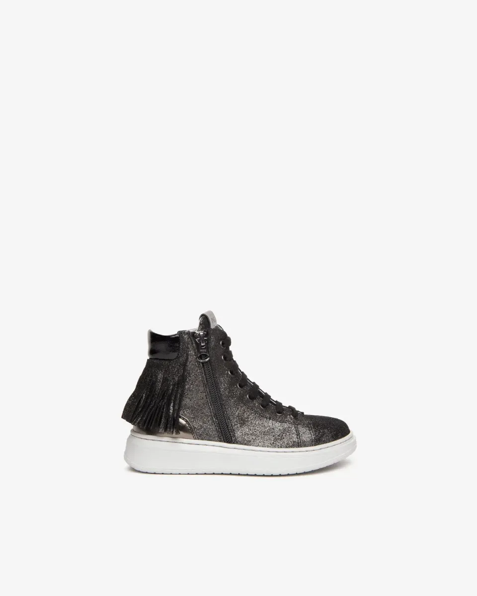 Sneakers fete NeroGiardini piele cu sclipici