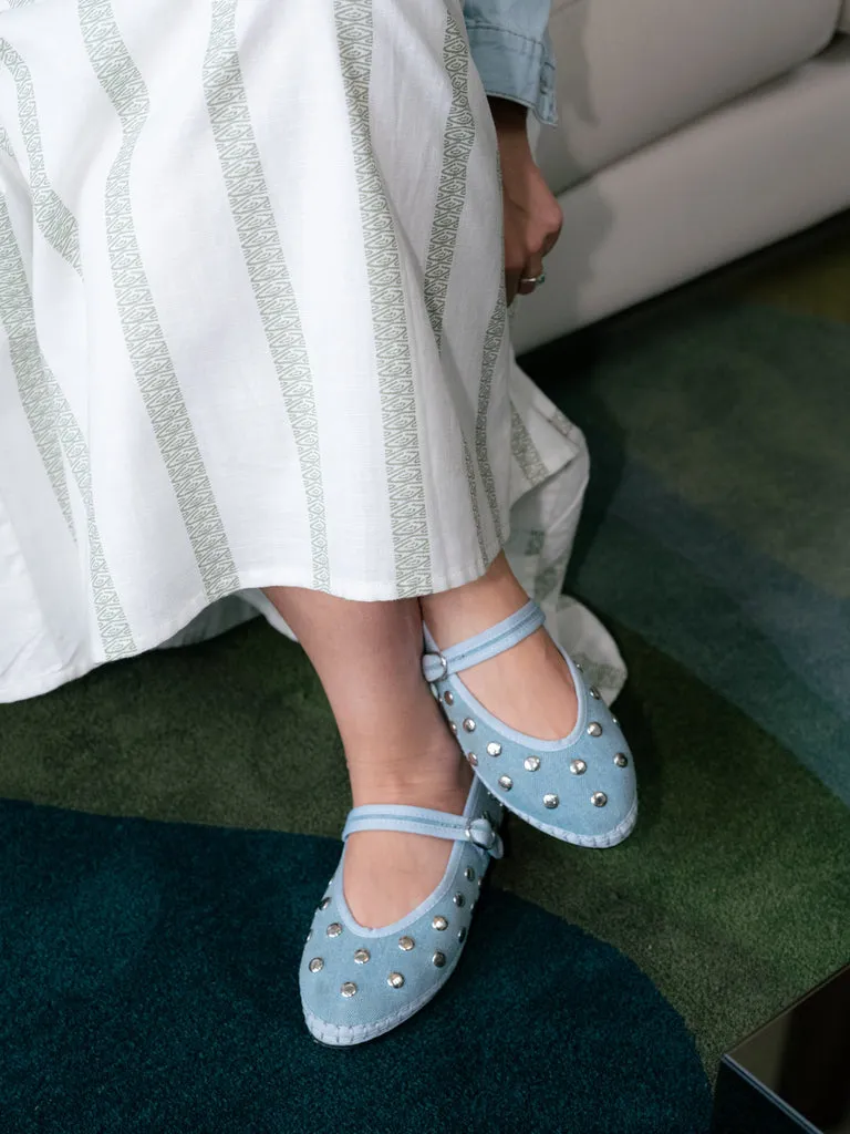 Flagelus Mae Silver Light Denim balerini denim