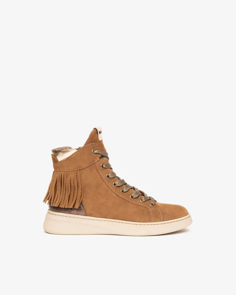 NeroGiardini sneakers inalti piele dama cu franjuri