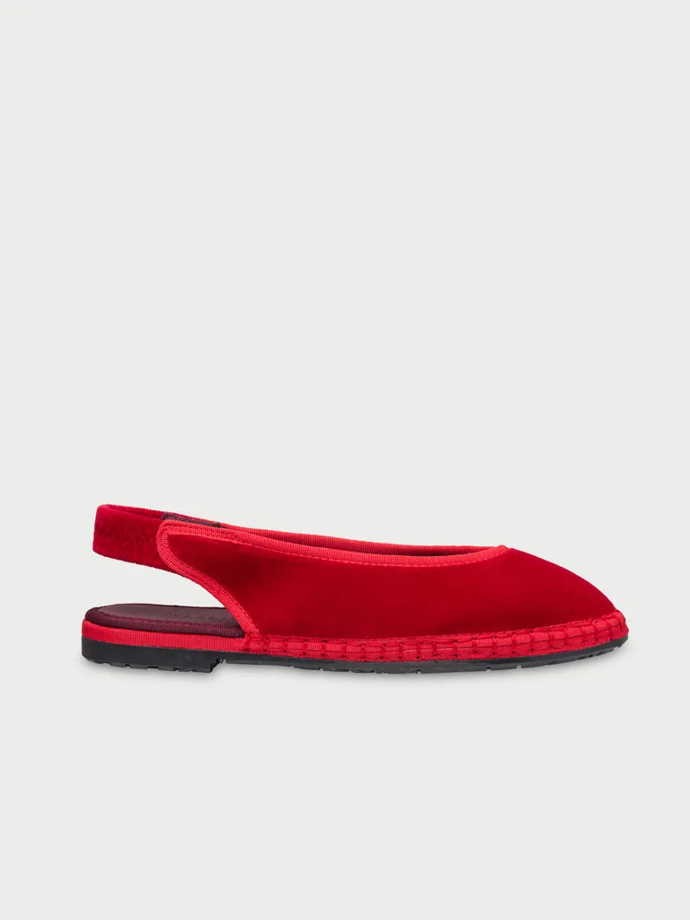 Flagelus Narnia Red pantofi slip-on rosu catifea