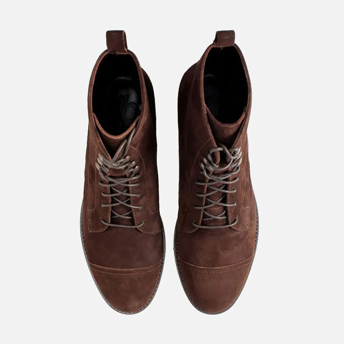 Cecilia Bringheli Eva Dark Brown botine piele intoarsa maro