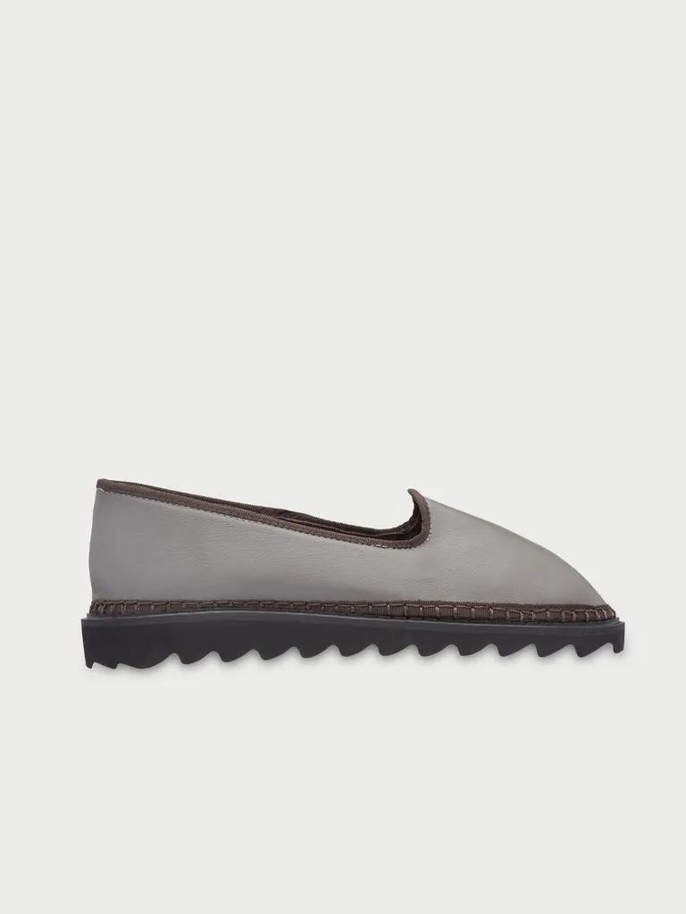 Flagelus Ame Grey papuci gri piele