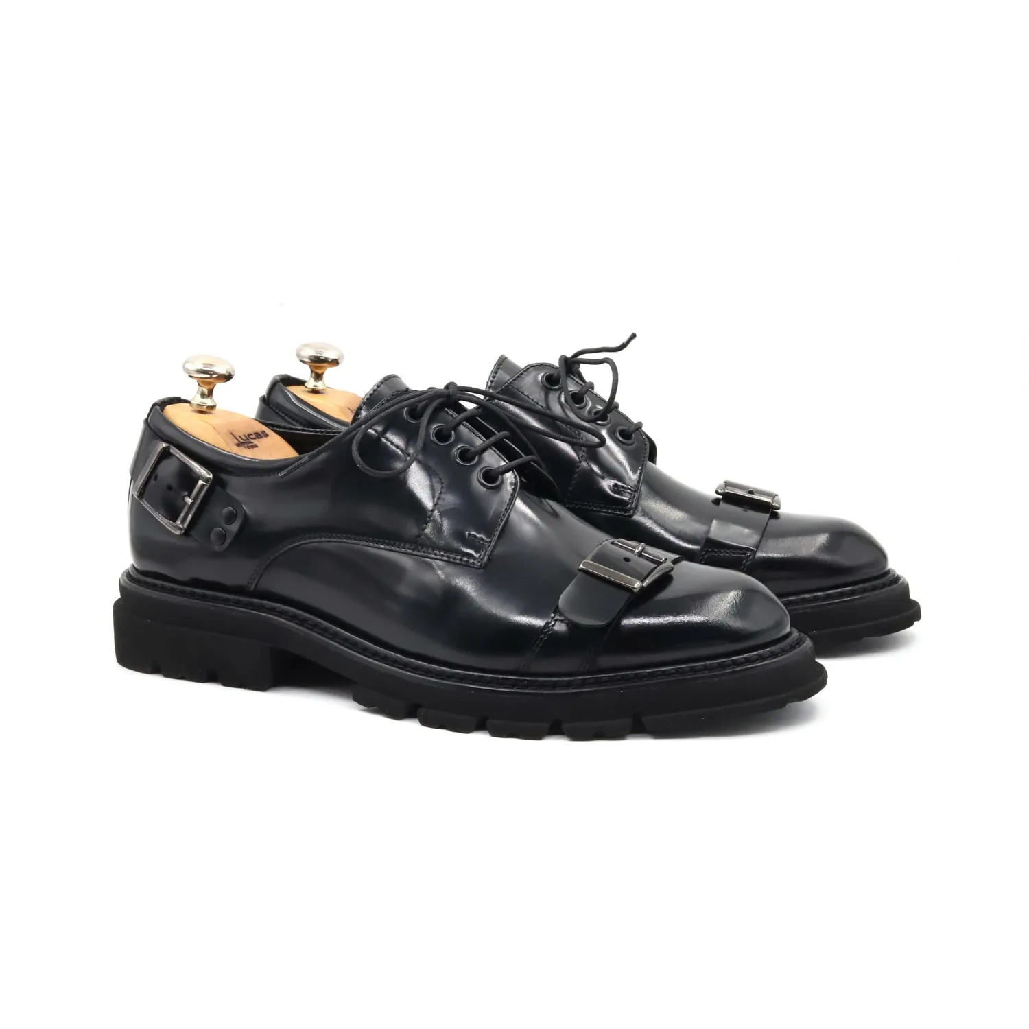 Lucas Shoes Elegant Buckle Oxford pantofi negru