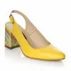 Catinca Shoes V7 GTM sandale dama piele naturala galben toc mozaic