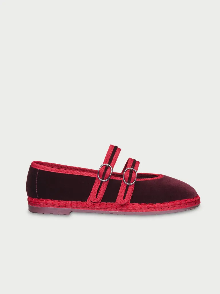 Flagelus Claire Garnet pantofi Mary Jane visiniu
