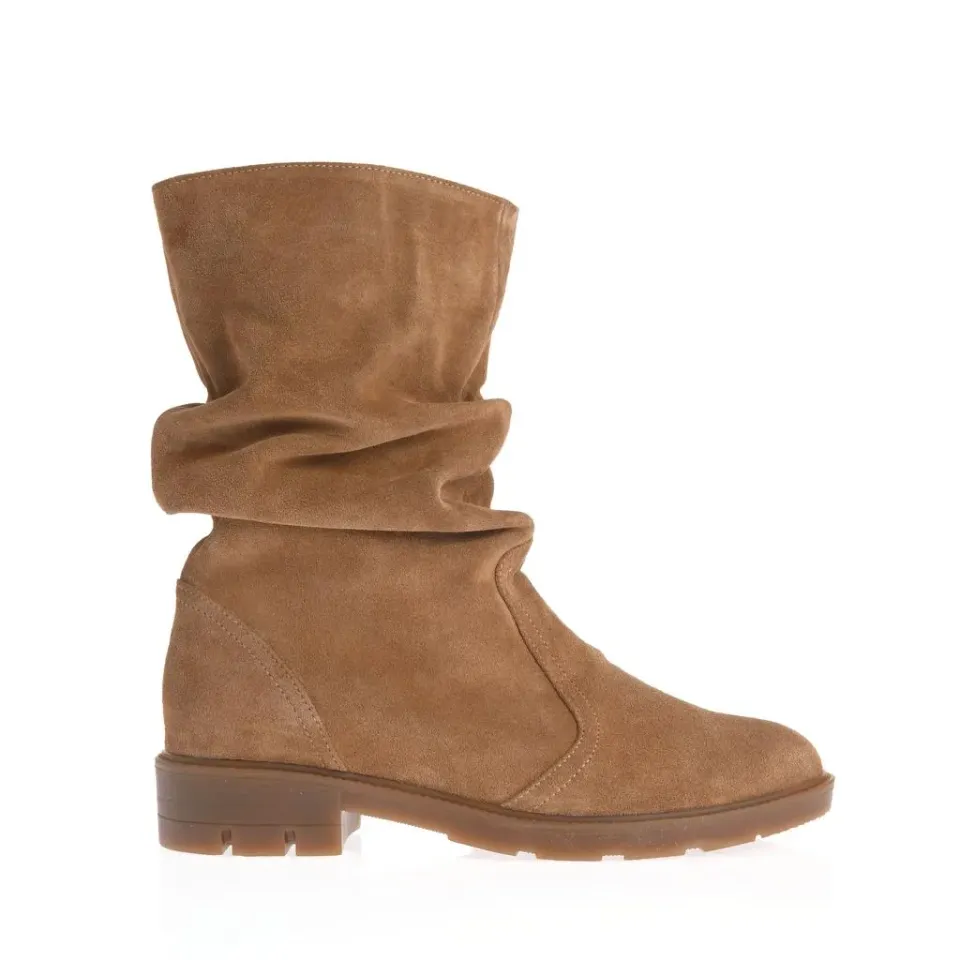 Ana Urbana Mara cizme piele intoarsa camel talpa plata