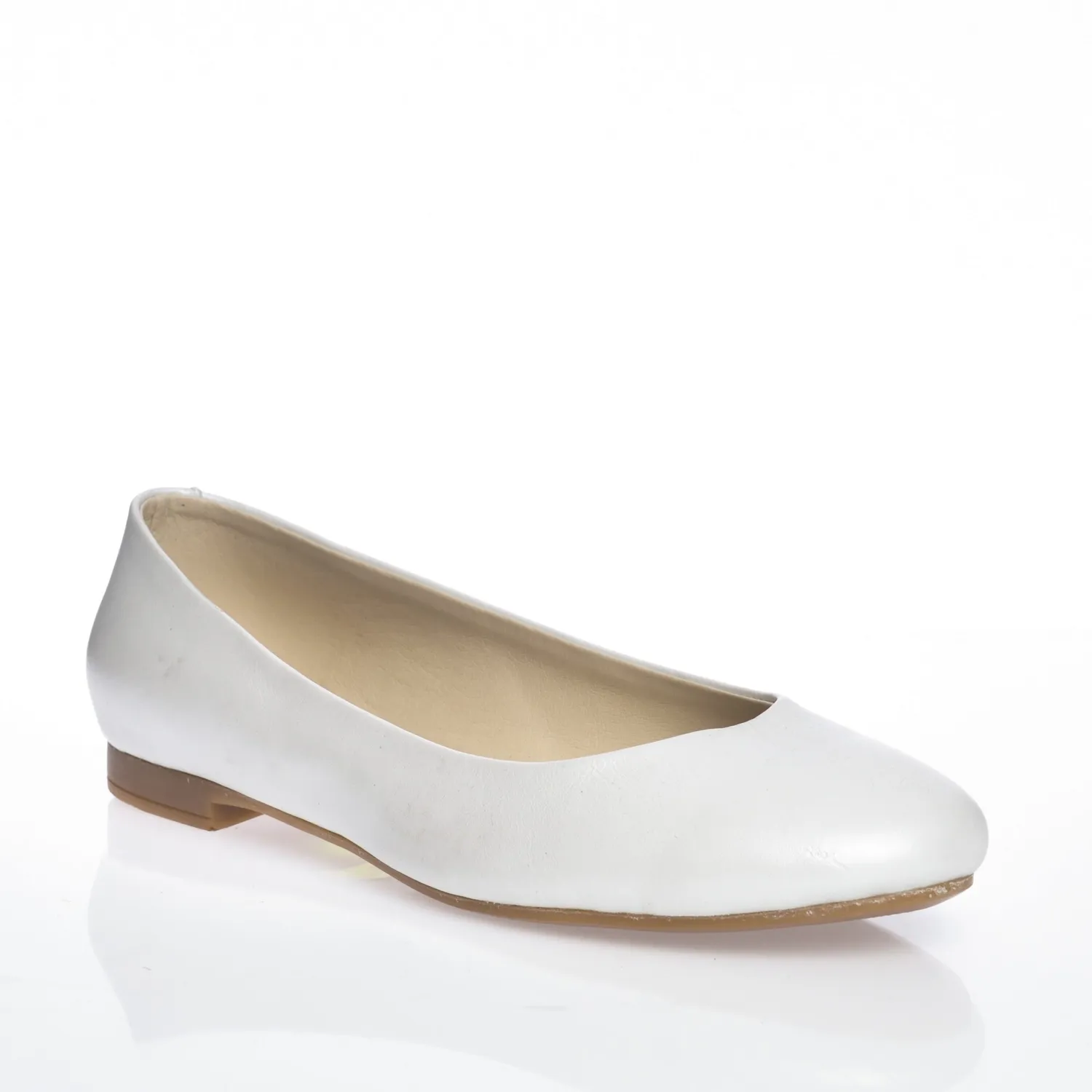 Catinca Shoes BL1 A balerini dama piele naturala albi