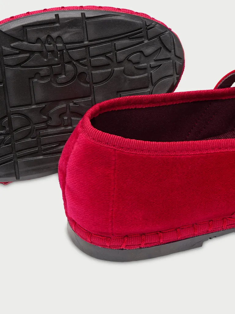 Flagelus Mina Red pantofi rosu din velur