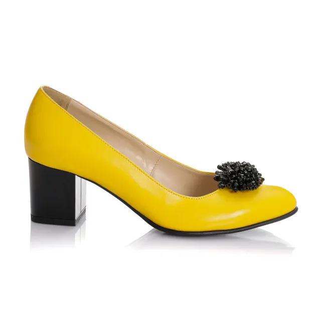 Pantofi dama piele naturala Catinca Shoes A59 G galben box