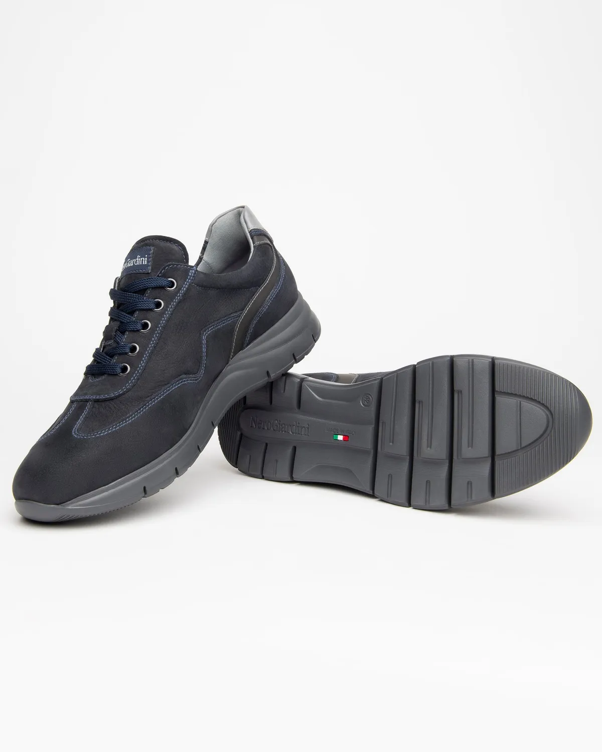 NeroGiardini sneakers barbati piele nabuk fermoar