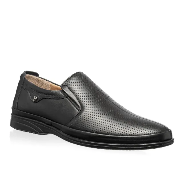 Catinca Shoes 651 NP pantofi bărbați negru perforat piele naturală
