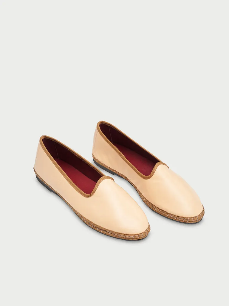 Flagelus Casilda papuci piele maro caramel