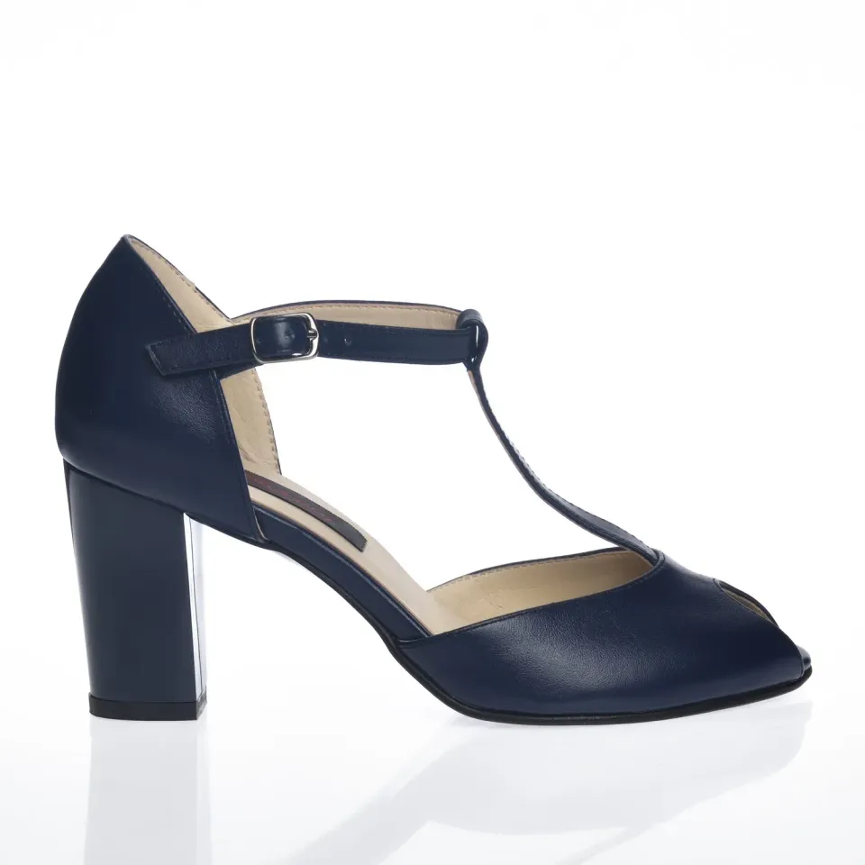 Catinca Shoes D8 BB sandale dama bleumarin box piele