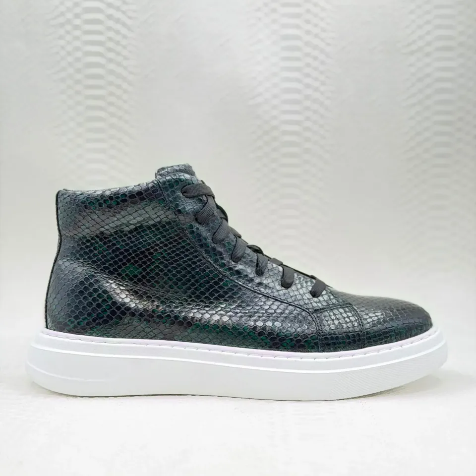Lucas Shoes 855 A Snake ghete bărbați verde piele
