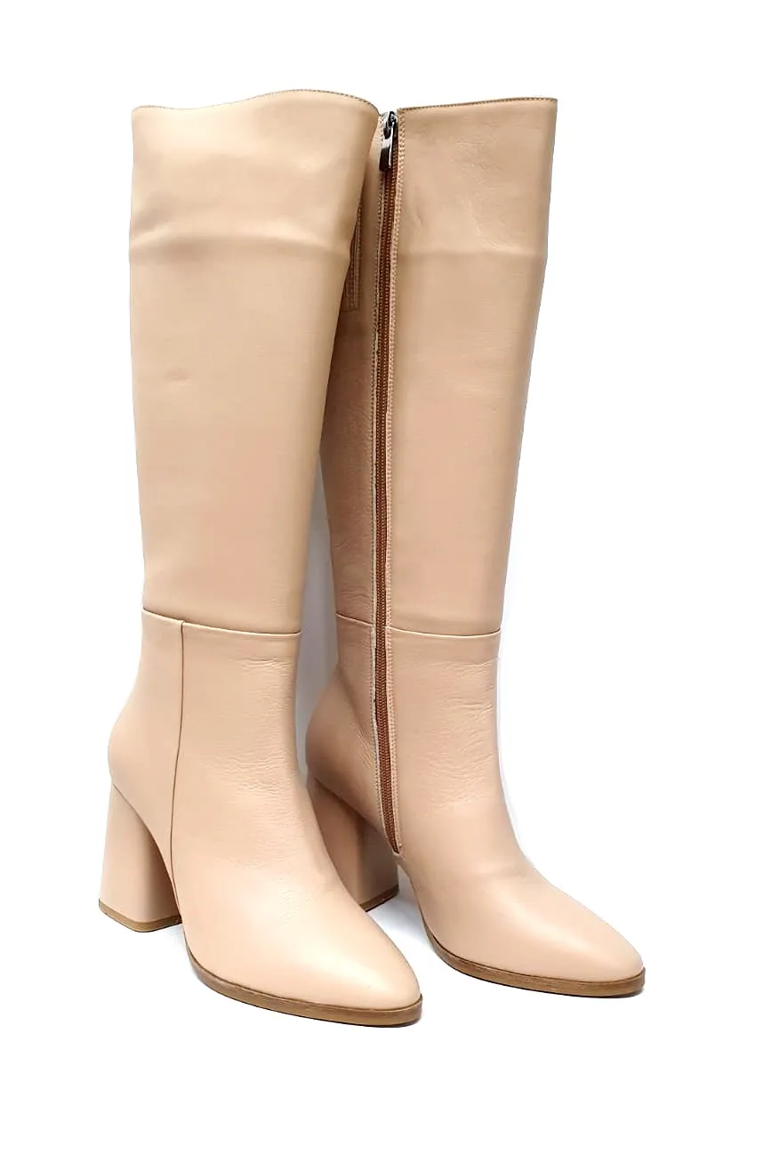 Catinca Shoes 1880 C cizme dama piele naturala crem