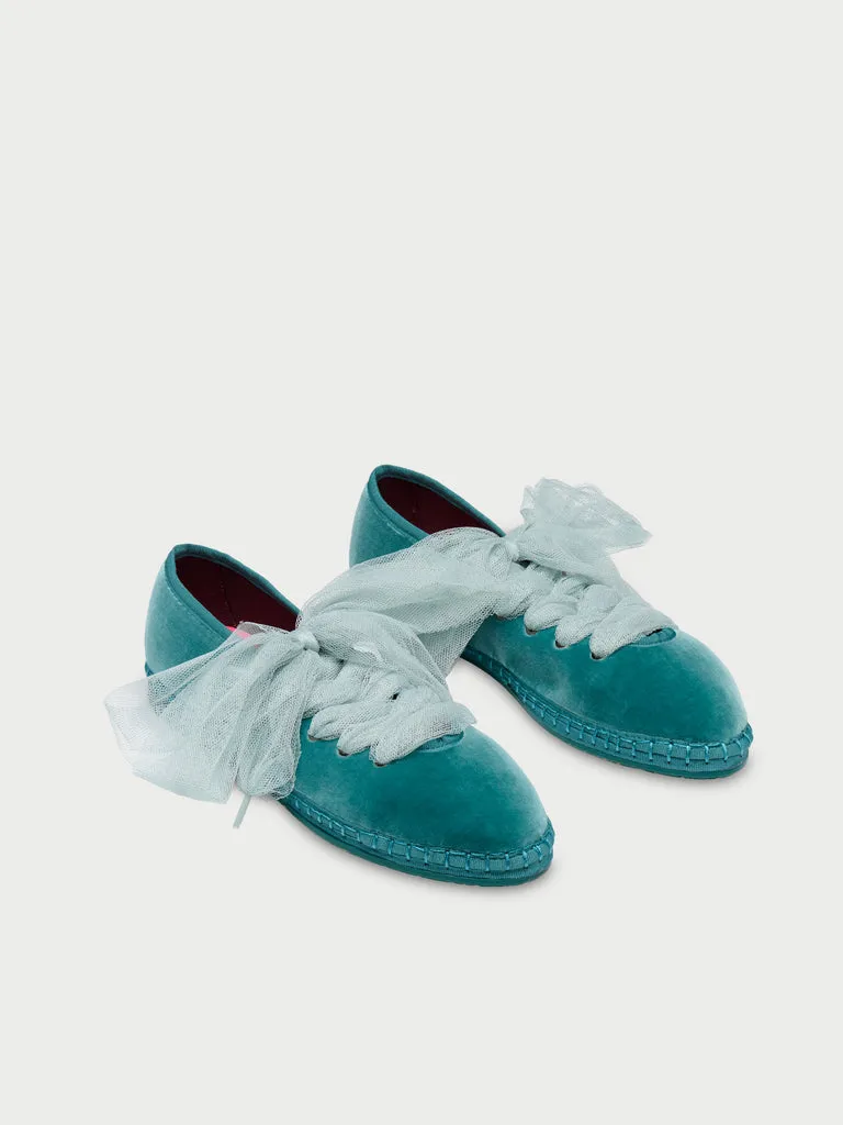 Flagelus Lady Ginevra Green pantofi catifea verde