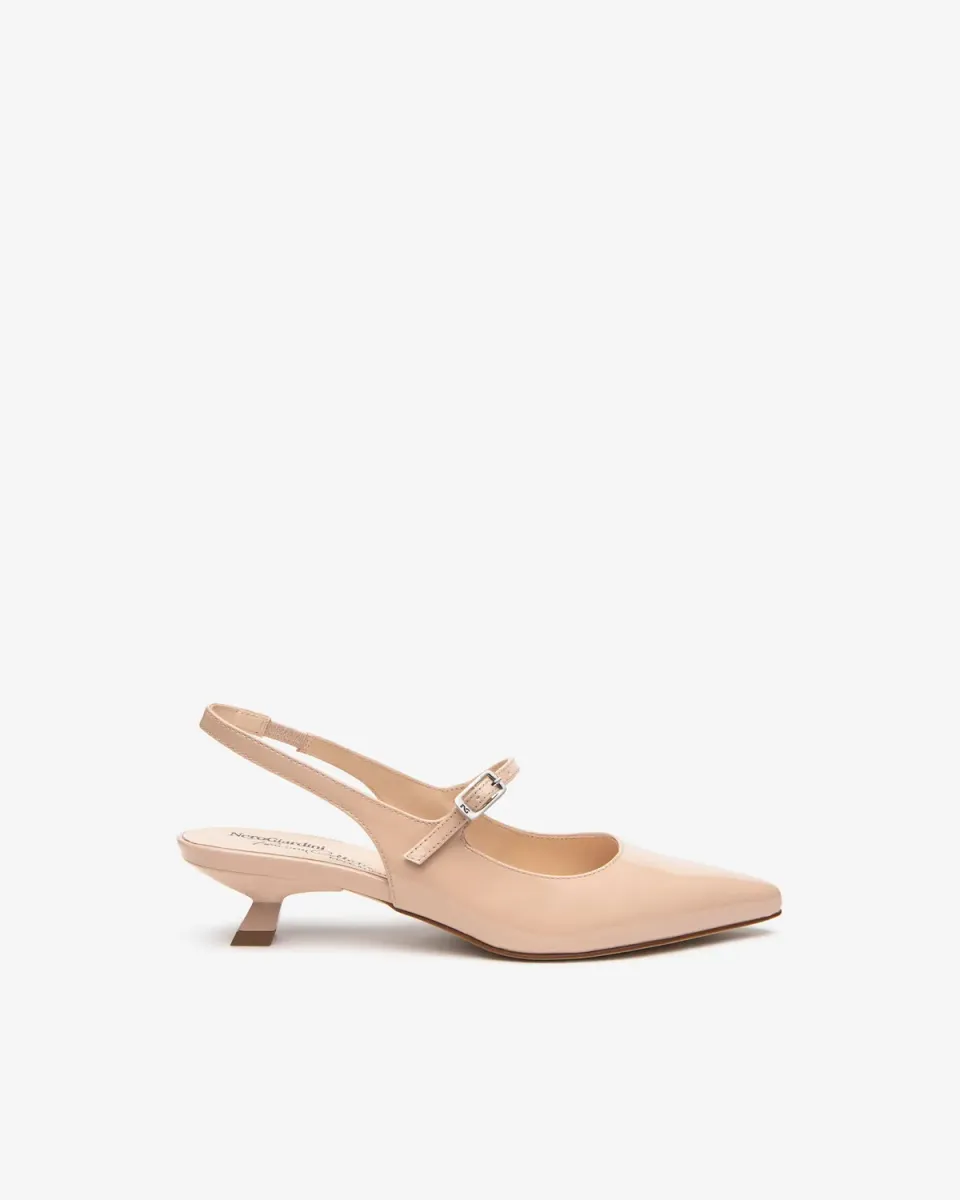 NeroGiardini sandale dama slingback lac decupate
