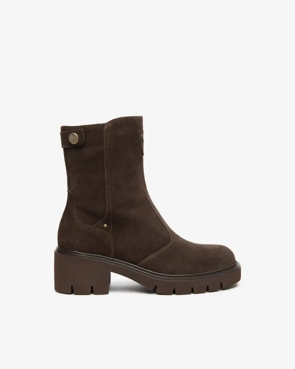 NeroGiardini Botine Damă Piele Întoarsă Toc 60 mm Fermoar