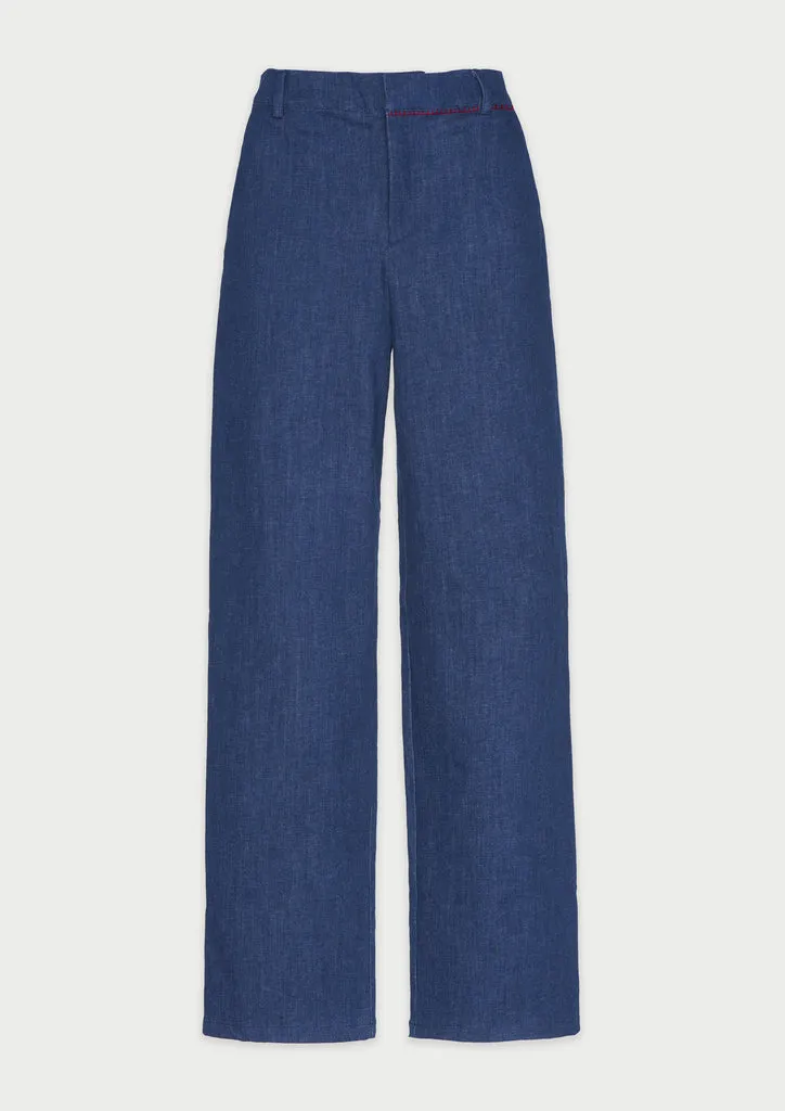 Flagelus Granger pantaloni lungi denim bleumarin