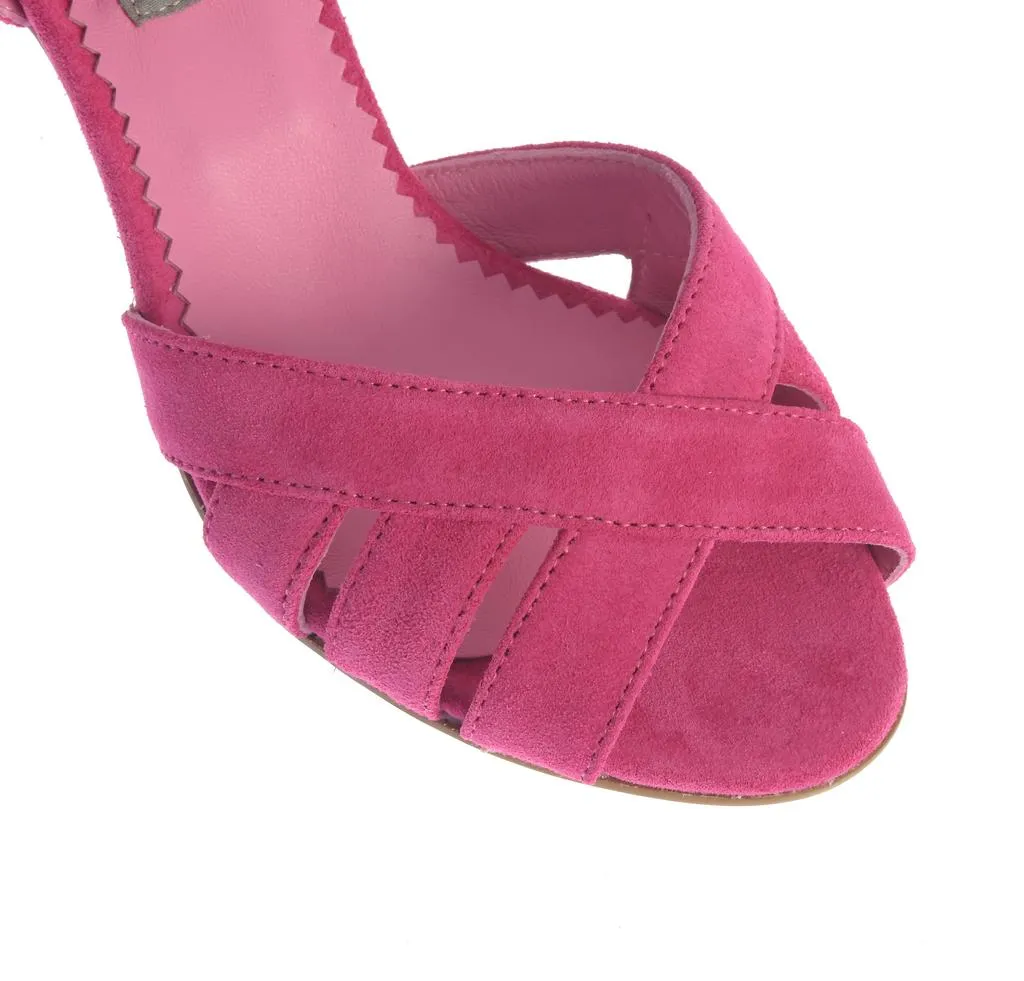 Ana Urbana Shoes Tijuana sandale fuchsia toc mic