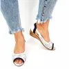 Catinca Shoes T1P ABL sandale damă alb-bleumarin piele naturală