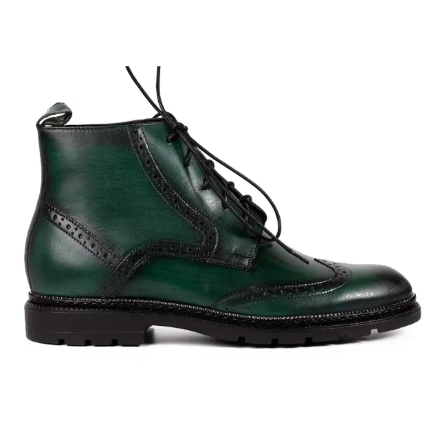 Lucas Shoes 850 ghete barbati verzi piele naturala