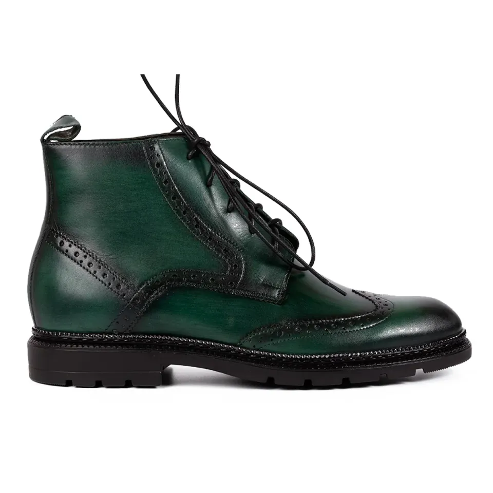 Lucas Shoes 850 ghete barbati verzi piele naturala