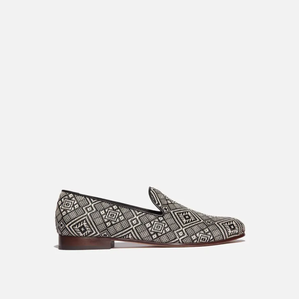 Cecilia Bringheli Positano Black White mocasini jacard