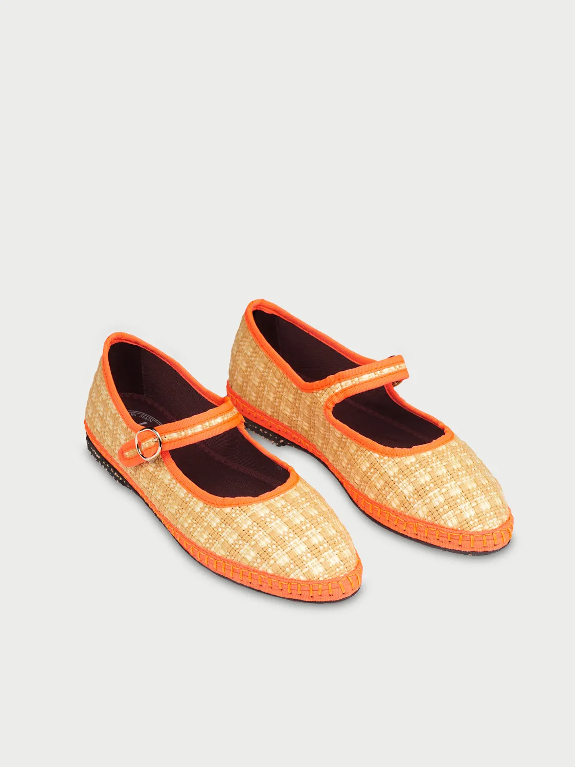Flagelus Felicia pantofi Mary Jane bej rafie