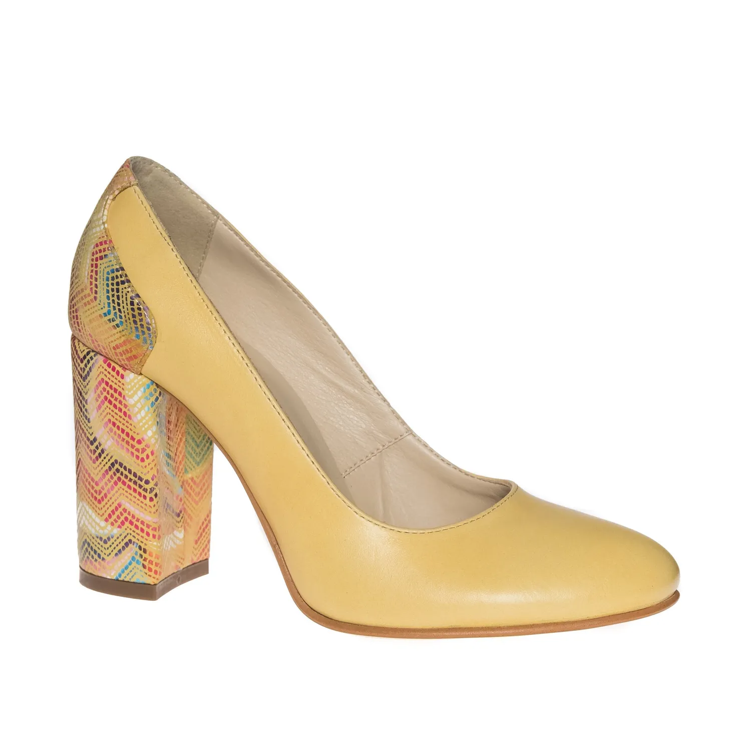 Catinca Shoes 112 GM pantofi dama galbeni toc multicolor