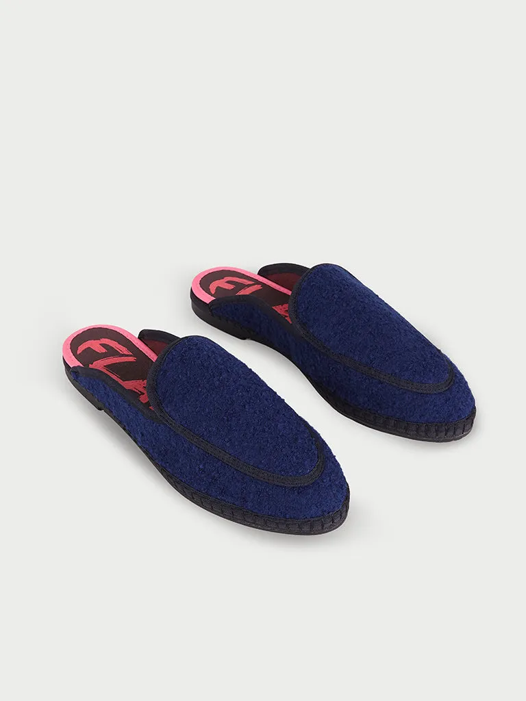 Flagelus Bruna Furpy Navy pantofi albastri lana
