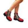 Catinca Shoes BC35 RBP bocanci dama piele naturala rosu paun