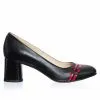 Catinca Shoes 55 NR pantofi dama negru rosu piele