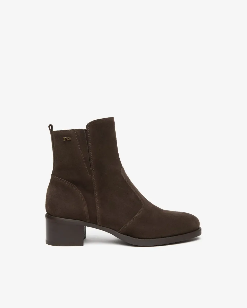 NeroGiardini botine dama piele intoarsa toc 40 mm