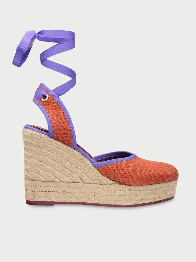 Flagelus Fiesta Teja espadrile portocalii cu platforma