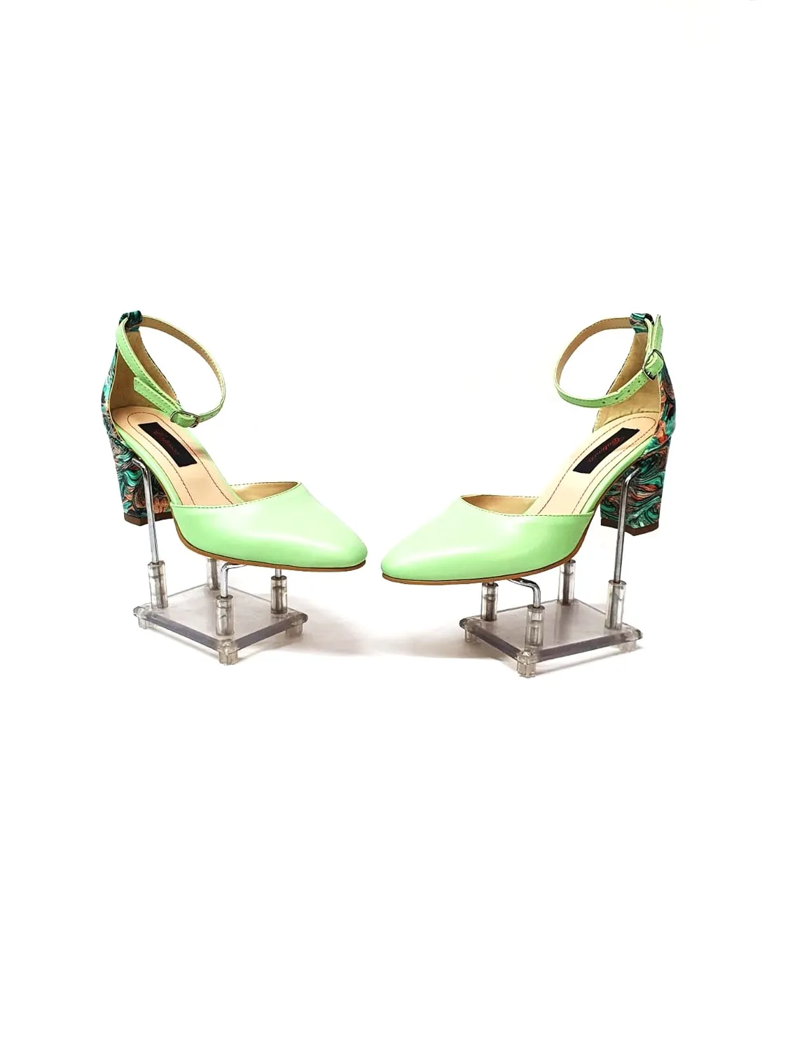 Catinca Shoes D14 VPV sandale piele vernil pictura verde
