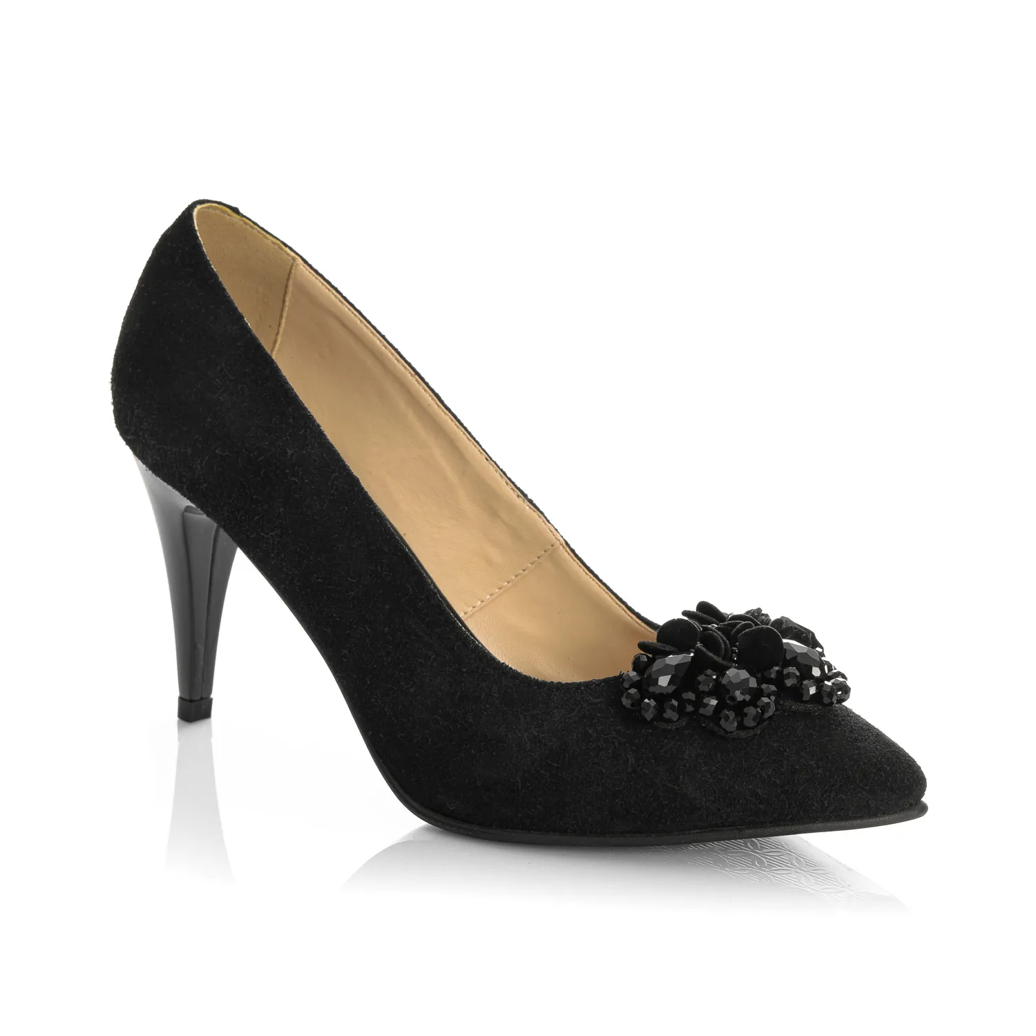 Catinca Shoes A58 NA pantofi dama antilopa negru