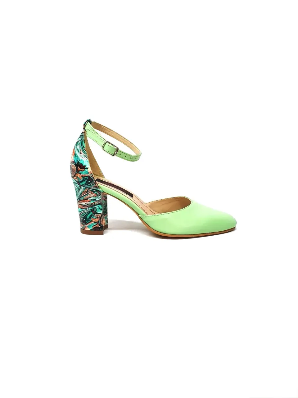 Catinca Shoes D14 VPV sandale piele vernil pictura verde