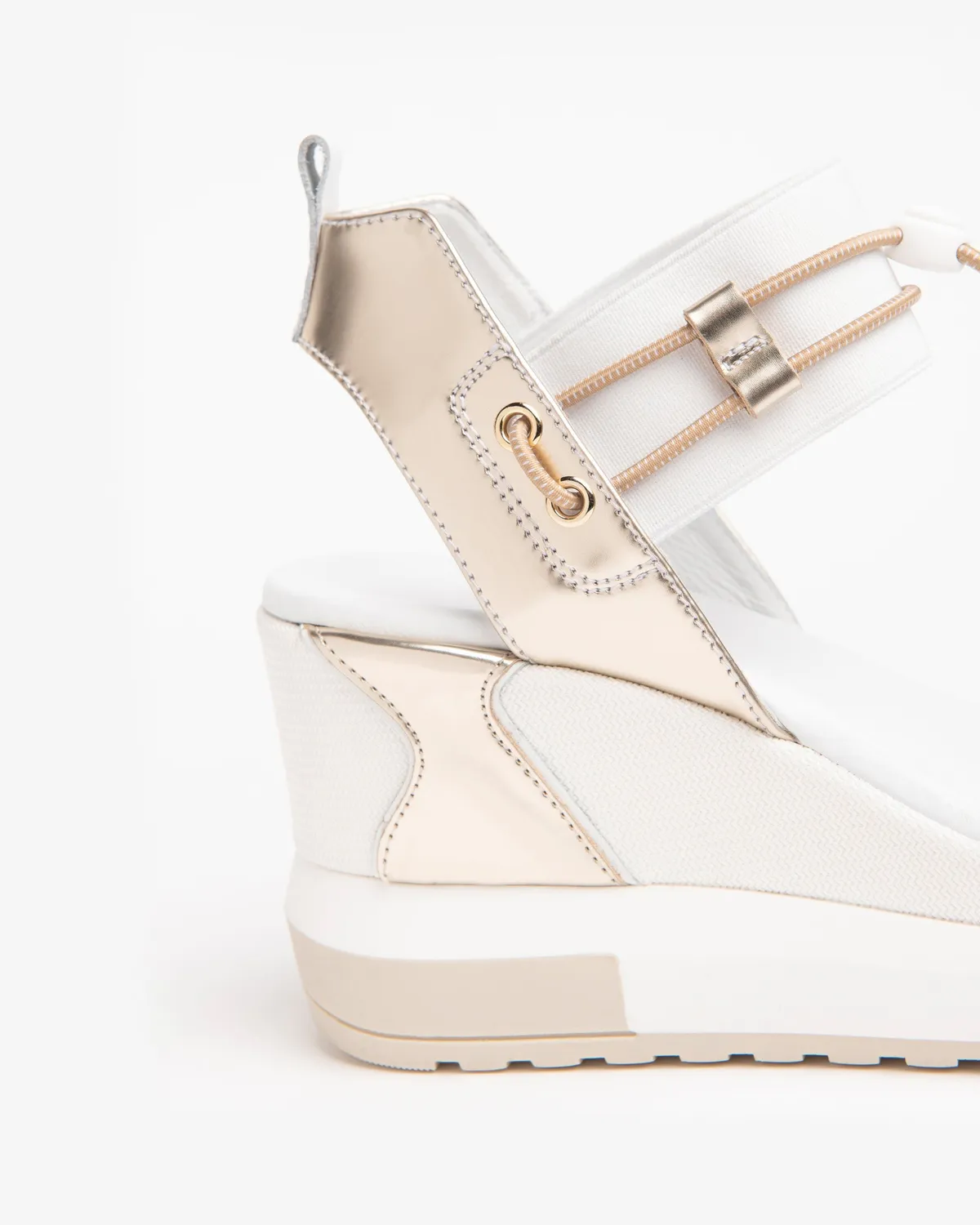 NeroGiardini sandale dama piele panza wedge 80 mm