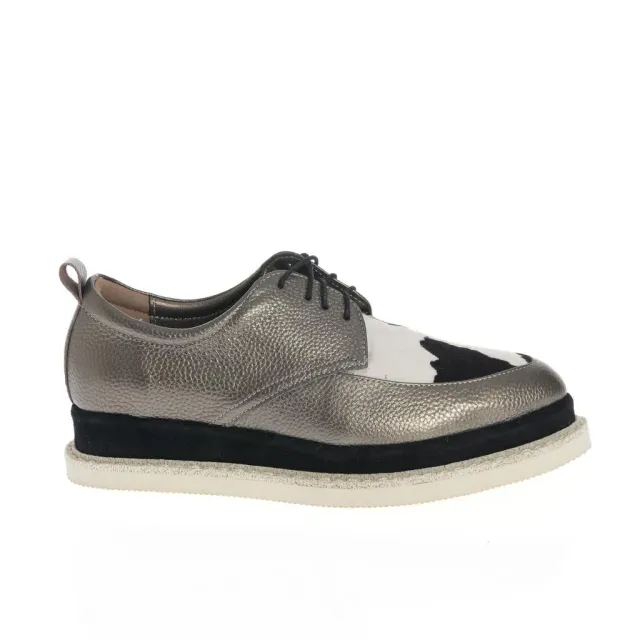 Ana Urbana Shoes Washington DC pantofi argintii print vaca
