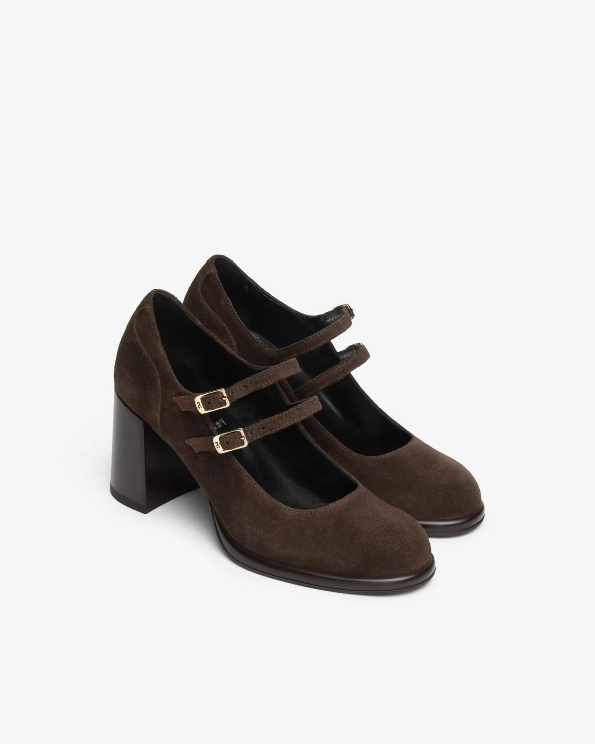 Pantofi Mary Jane NeroGiardini piele intoarsa toc 80 mm