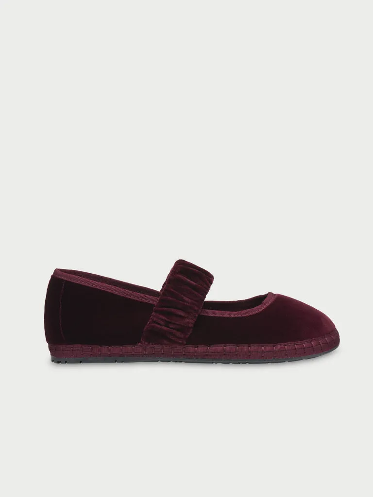 Flagelus Cinderella Mafalda Wine pantofi bordo catifea