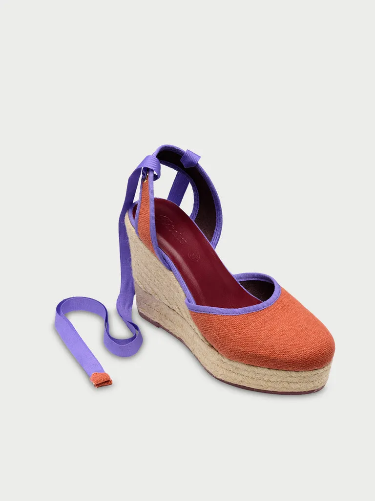 Flagelus Fiesta Teja espadrile portocalii cu platforma