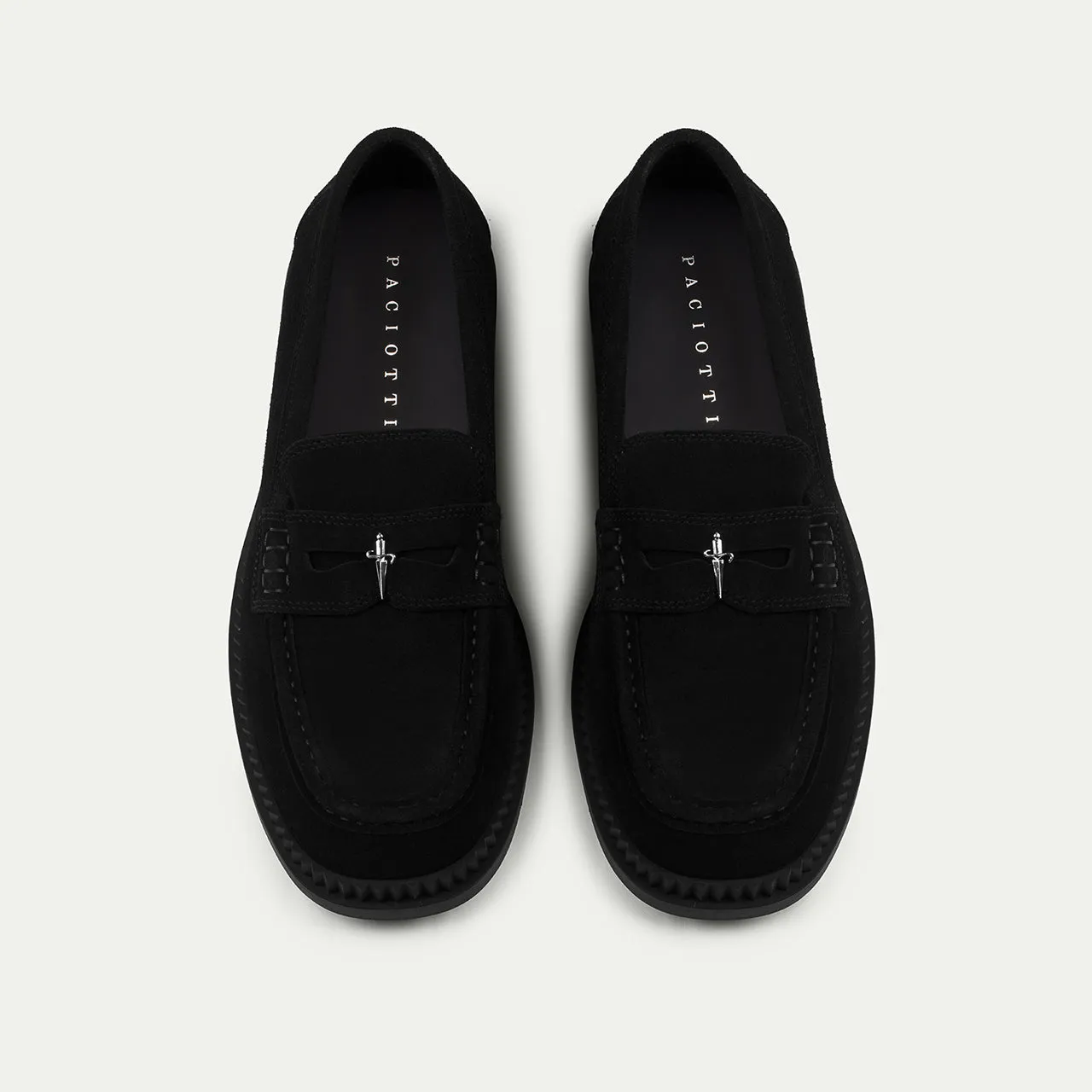 Cesare Paciotti Hybrid mocasini barbati negri piele intoarsa