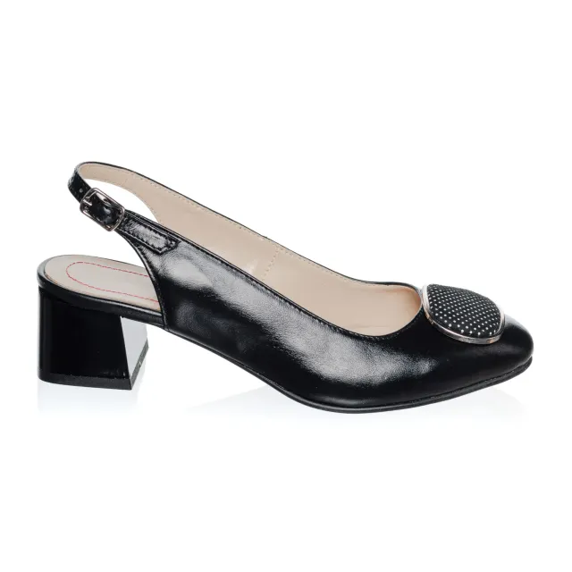 Catinca Shoes D21 NBPA sandale dama piele negru puncte