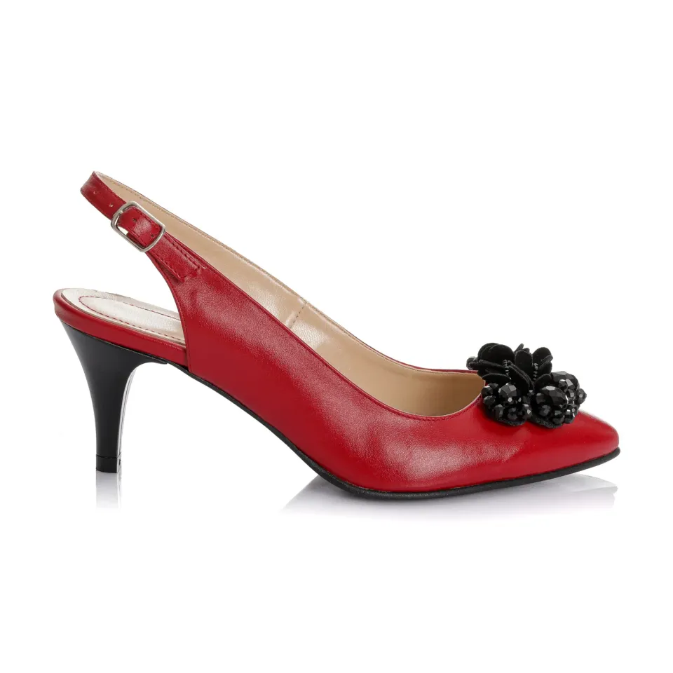 Catinca Shoes D44 RB sandale dama piele rosu box