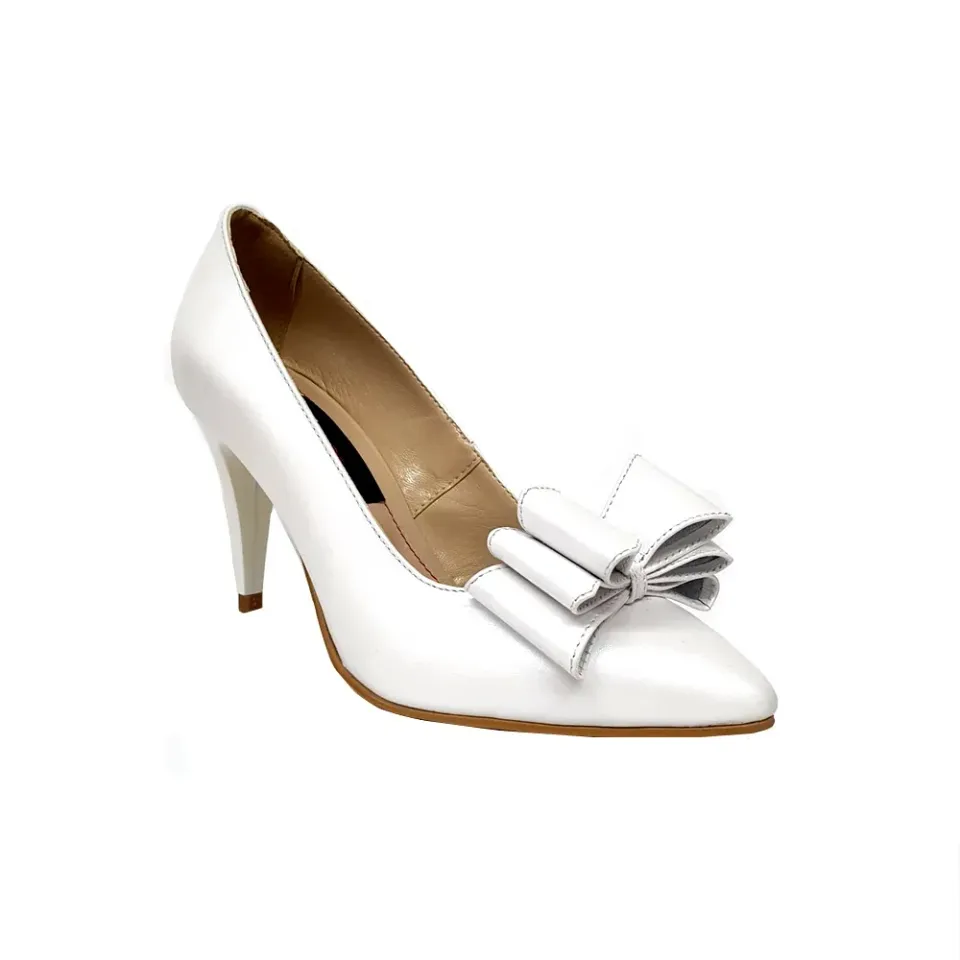 Catinca Shoes A15 A pantofi piele naturala albi